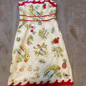 J.Crew Hawaiian Islands Strapless Dress